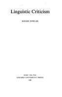 Linguistic criticism (1986)