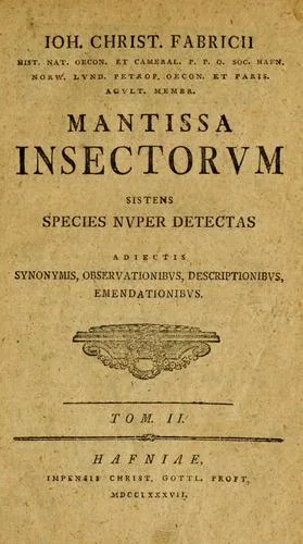 Mantissa insectorum (1787)