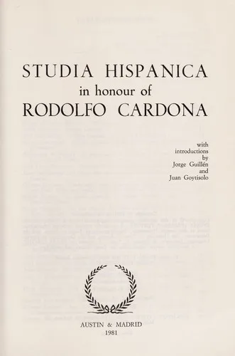 Studia hispanica in honour of Rodolfo Cardona (1981)