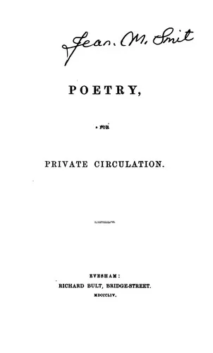 Poetry, for private circulation (written by two sisters). (1854)